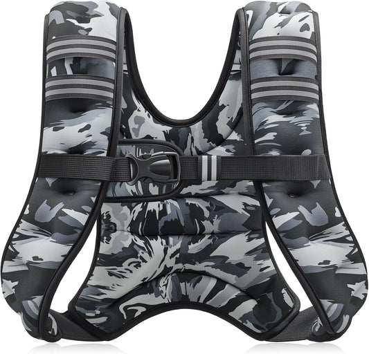 ZELUS Weighted Vest, 6lb/8lb/12lb/16lb/20lb/25lb/30lb Weight Vest with Reflective Stripe for Workout, Strength Training, Running, Fitness, Muscle Building, Weight Loss, Weightlifting